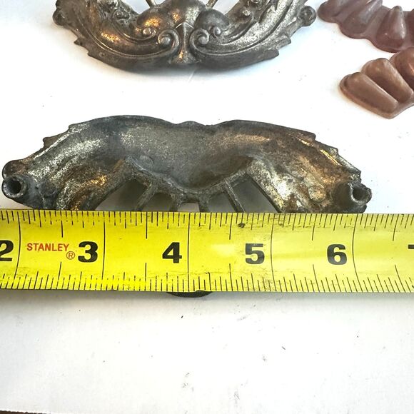 Art Nouveau Bakelite and Brass Pulls - Set of 2 - 4" Center to Center - Picture 2 of 5